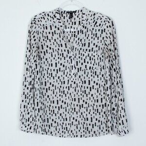 Forever 21 Print Long Sleeve Button Down Shirt Size Small‎